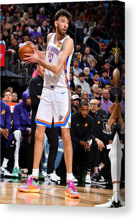 Nba Pro Basketball Canvas Print featuring the photograph Oklahoma City Thunder v Phoenix Suns #7 by Barry Gossage