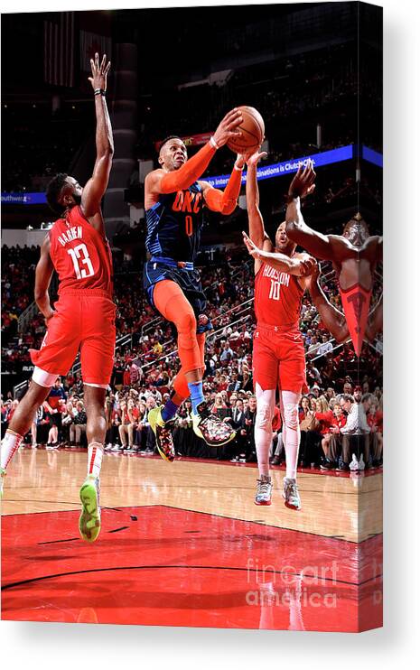 Russell Westbrook Canvas Print featuring the photograph Russell Westbrook #7 by Bill Baptist