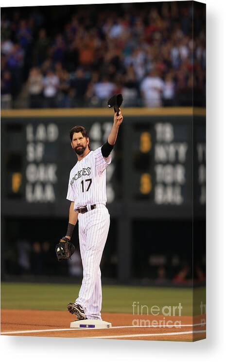Crowd Canvas Print featuring the photograph Todd Helton by Doug Pensinger