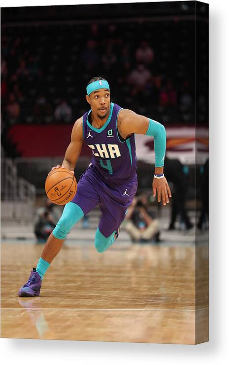 Nba Pro Basketball Canvas Print featuring the photograph Atlanta Hawks v Charlotte Hornets by Brock Williams-Smith
