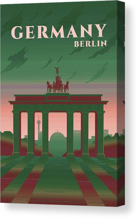 Oil On Canvas Canvas Print featuring the digital art Berlin #8 by Celestial Images