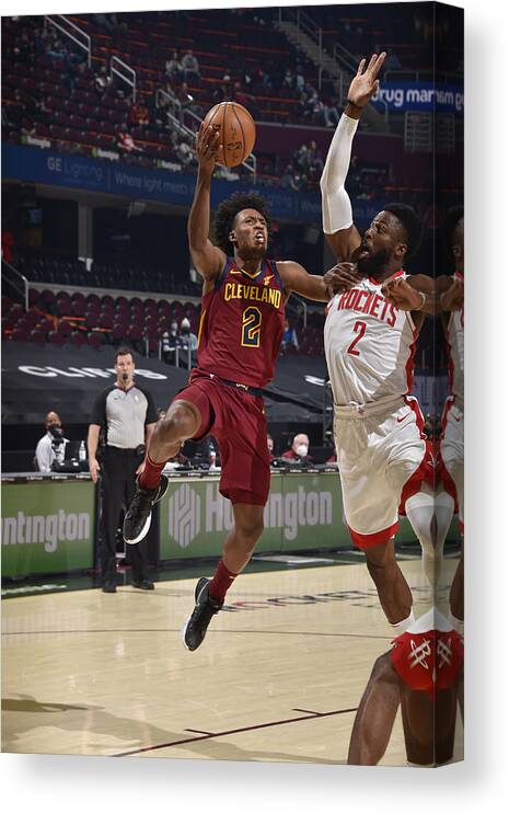 Nba Pro Basketball Canvas Print featuring the photograph Houston Rockets v Cleveland Cavaliers by David Liam Kyle