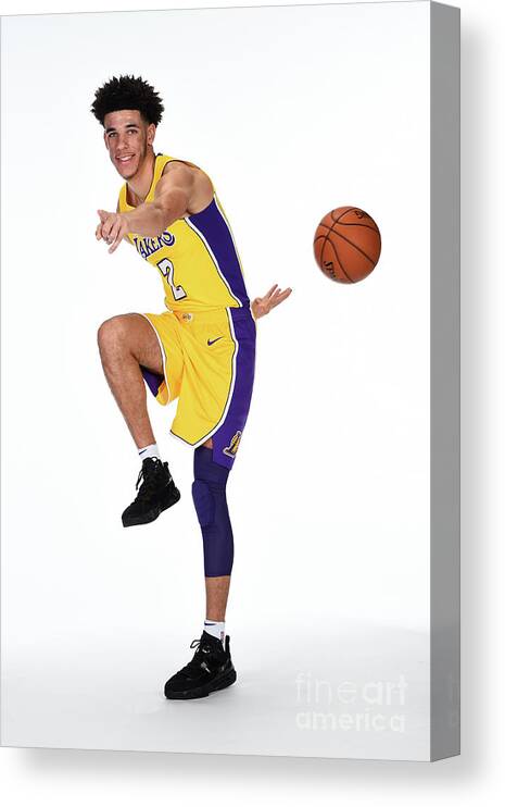 Media Day Canvas Print featuring the photograph Lonzo Ball by Andrew D. Bernstein