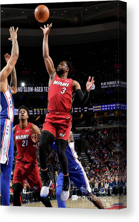 Dwyane Wade Canvas Print featuring the photograph Dwyane Wade #9 by Jesse D. Garrabrant