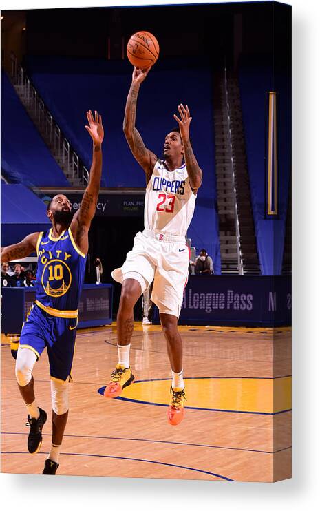 Lou Williams Canvas Print featuring the photograph LA Clippers v Golden State Warriors #9 by Noah Graham