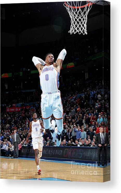 Nba Pro Basketball Canvas Print featuring the photograph Russell Westbrook by Zach Beeker