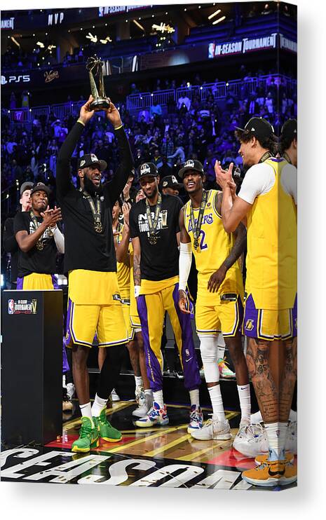 Nba Pro Basketball Canvas Print featuring the photograph Lebron James #95 by Andrew D. Bernstein