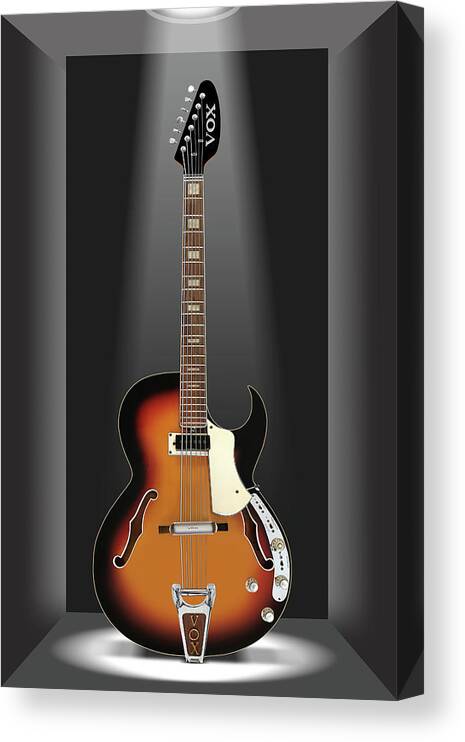 Electric Guitar Canvas Print featuring the photograph A Classic Guitar in a Box 12 by Mike McGlothlen