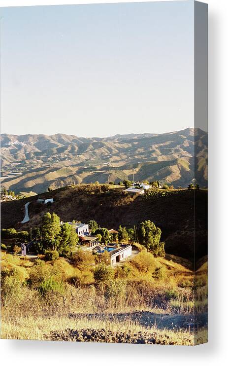 Travel Canvas Print featuring the photograph A house up in the mountains by Barthelemy de Mazenod