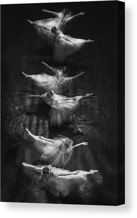 Black And White Canvas Print featuring the photograph Above the curtains 49 by Aleksandar Tomovski