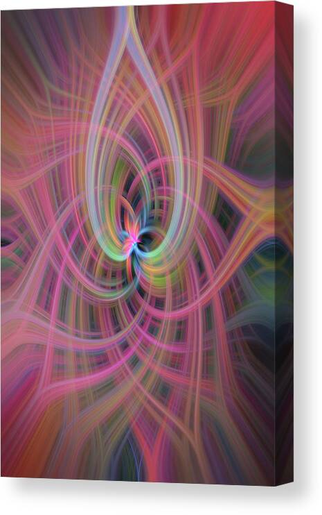 Abstract Canvas Print featuring the digital art Abstract Autumn Leaves I by Charles Floyd