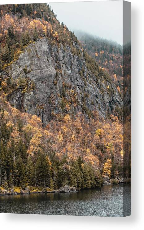 Lake Placid Canvas Print featuring the photograph Adirondack Cliffside by Dave Niedbala