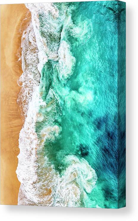 Aerial Canvas Print featuring the photograph Aerial Summer - Pure Ocean by Philippe HUGONNARD