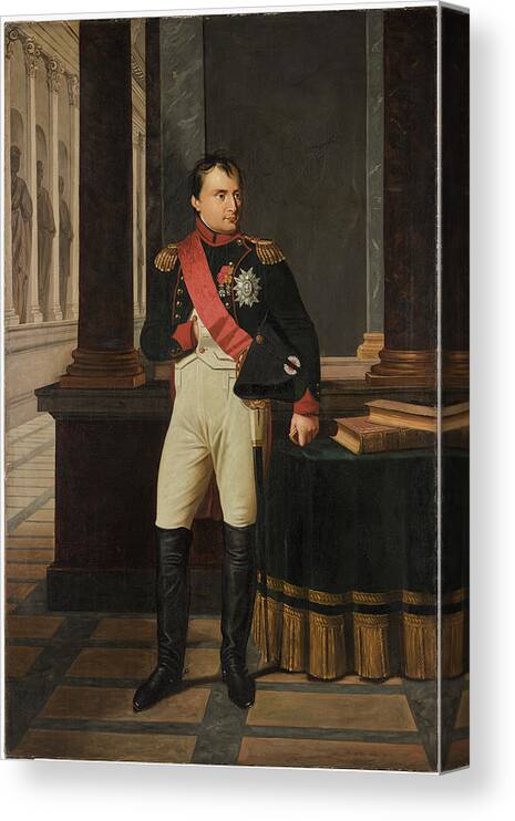 Background Canvas Print featuring the painting AFTER ROBERT JACQUES RANCOI FAUST LEFEVRE Portrait of Napoleon Bonaparte by MotionAge Designs