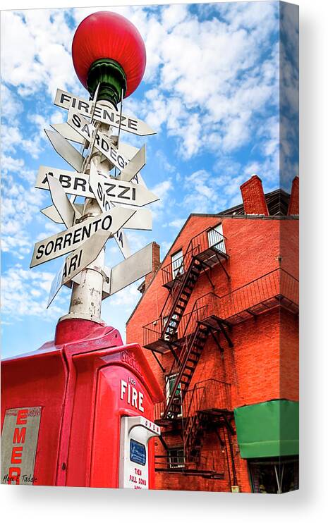 Boston Canvas Print featuring the photograph All Signs Point To Little Italy - Boston by Mark E Tisdale