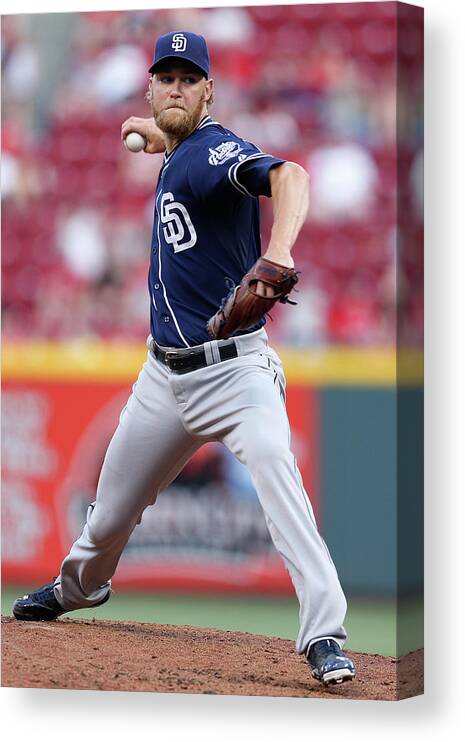 Great American Ball Park Canvas Print featuring the photograph Andrew Cashner by Joe Robbins