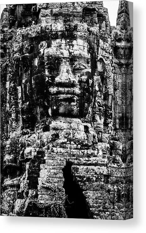 Battambang Canvas Print featuring the photograph Angkor Thom Gate to Bayon Temple by Arj Munoz