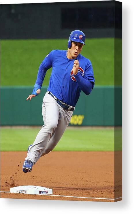 Second Inning Canvas Print featuring the photograph Anthony Rizzo by Dilip Vishwanat