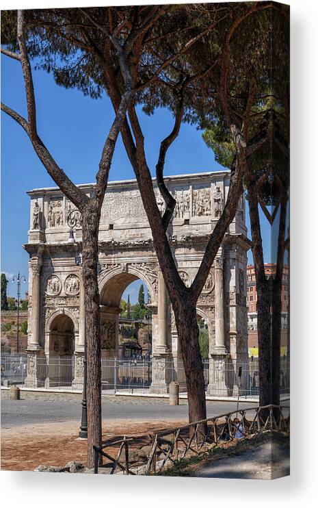 Rome Canvas Print featuring the photograph Arch of Constantine in Rome by Artur Bogacki