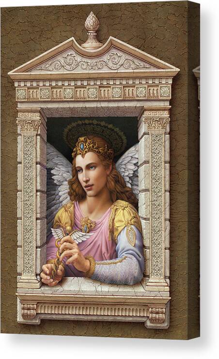 Christian Art Canvas Print featuring the painting Archangel Raphael 2 by Kurt Wenner