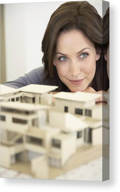 Architectural Model Canvas Print featuring the photograph Architect by model of building by Tomas Rodriguez