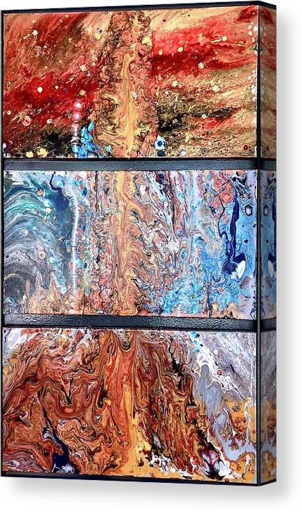 Acrylic Pour Canvas Print featuring the painting Ariadne's thread by David Euler