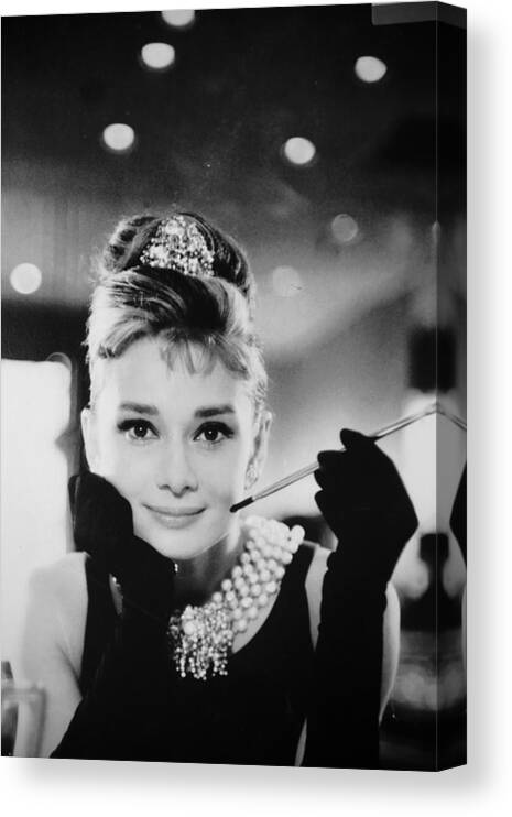 Audrey Hepburn Canvas Print featuring the photograph Audrey Hepburn by Imagery-at- Work