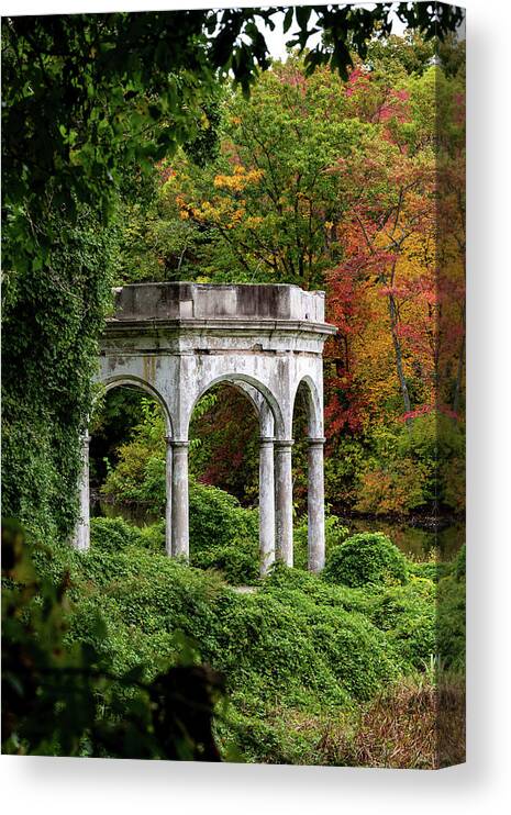 Autumn Canvas Print featuring the photograph Autumn in Tibbetts Brook Park 2 by Kevin Suttlehan