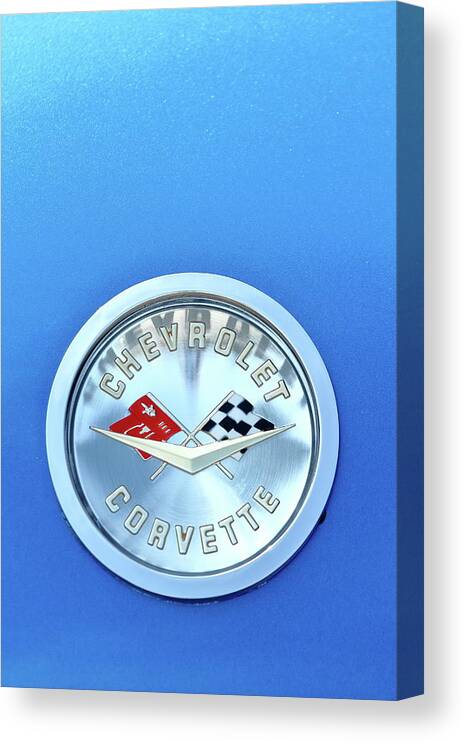 Corvette Canvas Print featuring the photograph Badge of Distinction by Lens Art Photography By Larry Trager