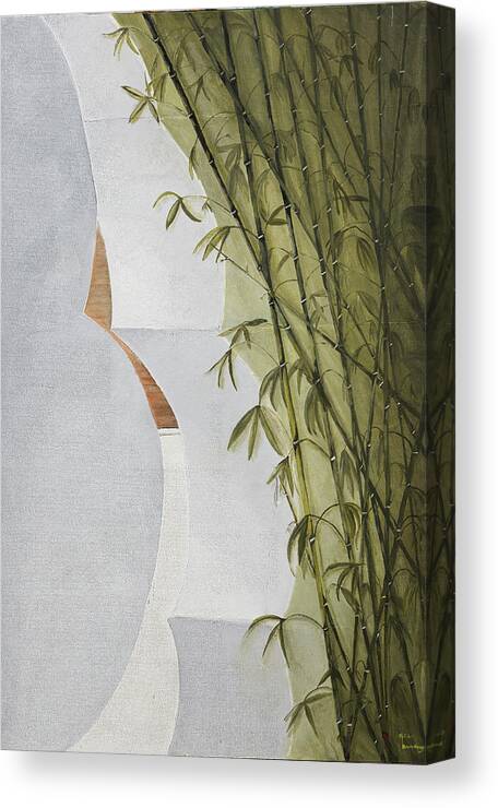 Art Canvas Print featuring the painting Bamboo Abstract by Dee Browning