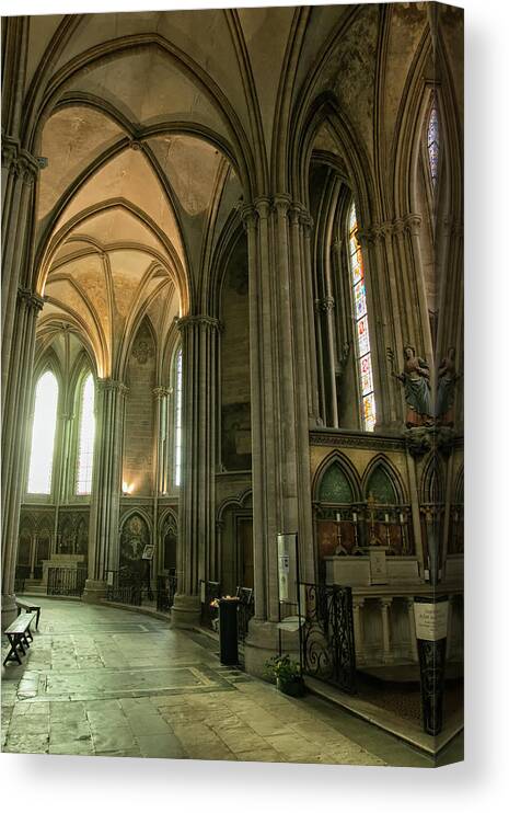 Cathedral Canvas Print featuring the photograph Bayeux Cathedral 4 by Lisa Chorny