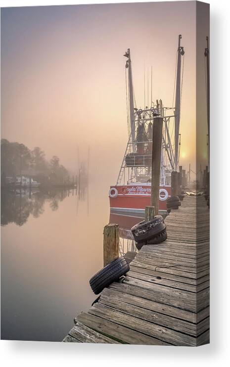 Bayou Canvas Print featuring the photograph Bayou Sunrise 2, 4/7/21 by Brad Boland