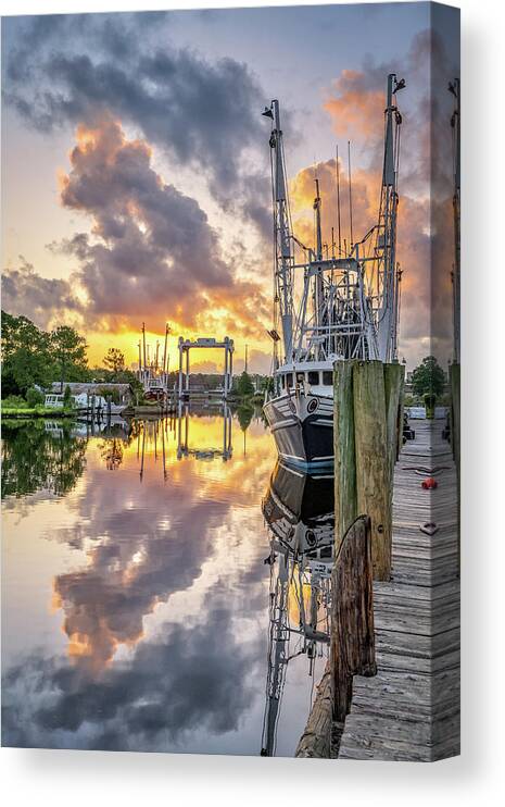 Bayou Canvas Print featuring the photograph Bayou Sunrise 2, 5/28/21 by Brad Boland