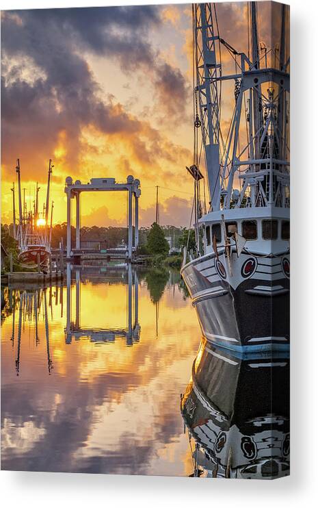 Bayou Canvas Print featuring the photograph Bayou Sunrise, 5/28/21 by Brad Boland