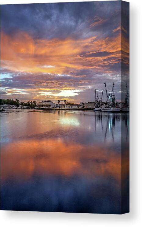 Sunrise Canvas Print featuring the photograph Bayou Sunrise, 7-25-20 by Brad Boland