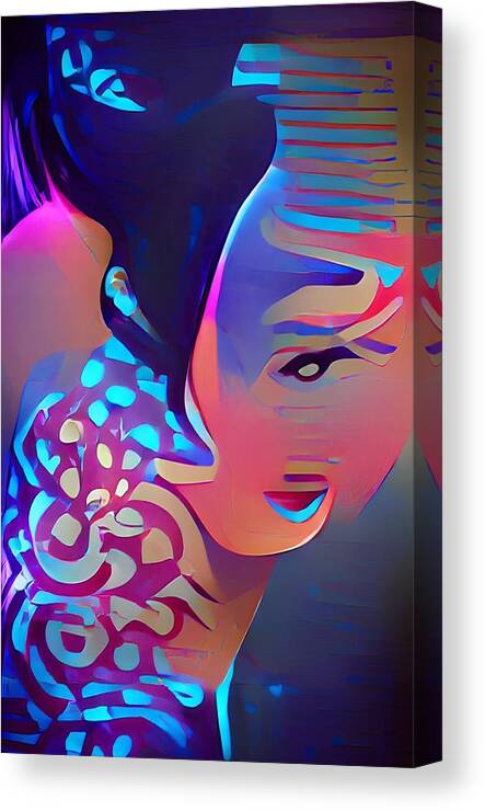  Canvas Print featuring the digital art Beautiful Blue by Rod Turner