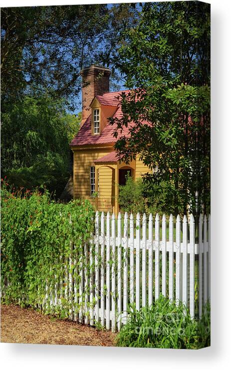 Colonial Williamsburg Canvas Print featuring the photograph Behind The White Picket Fence by Lois Bryan