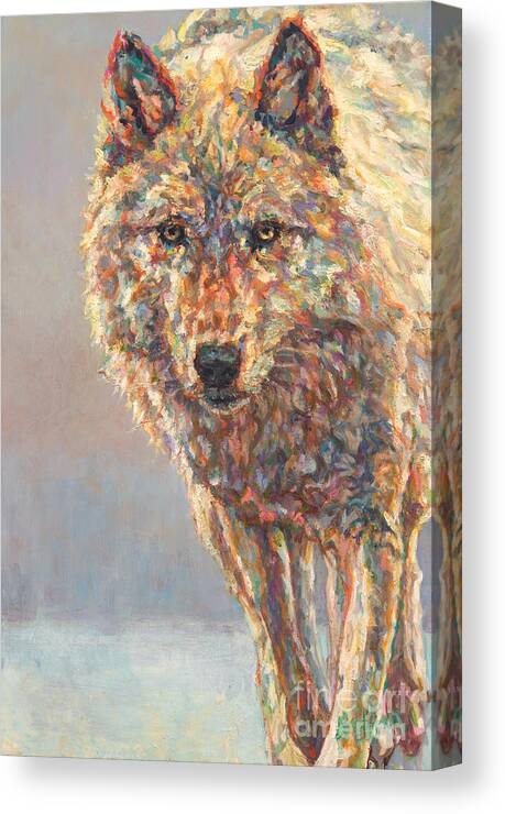 Wolf Canvas Print featuring the painting Bele by Patricia A Griffin