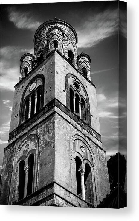 Amalfi Canvas Print featuring the photograph Bell tower of the Cathedral of Amalfi by Umberto Barone