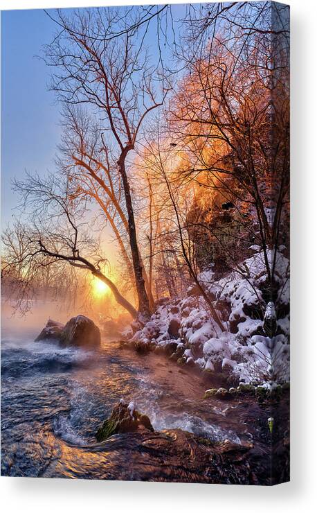 Big Spring Canvas Print featuring the photograph Big Spring Sunrise by Robert Charity