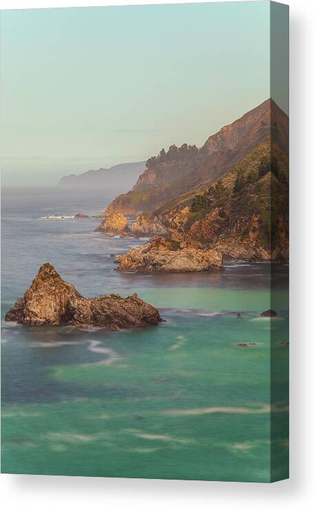 Landscape Canvas Print featuring the photograph Big Sur Sunrise vertical by Jonathan Nguyen