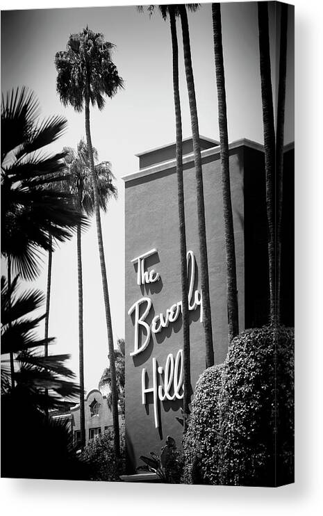 Beverly Hills Canvas Print featuring the photograph Black California Series - The Beverly Hills by Philippe HUGONNARD
