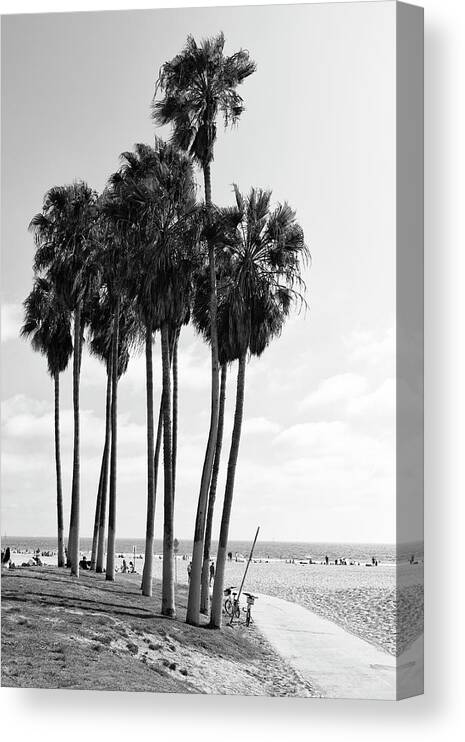 Santa Monica Canvas Print featuring the photograph Black California Series - Venice Beach Alley by Philippe HUGONNARD