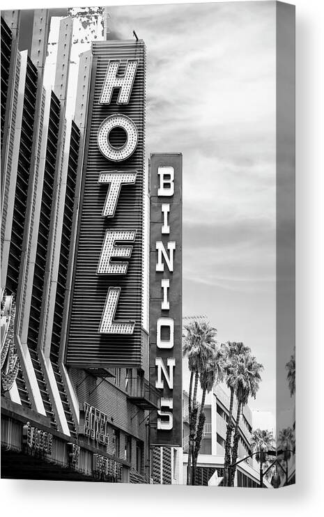 Nevada Canvas Print featuring the photograph Black Nevada Series - Vegas Hotel by Philippe HUGONNARD