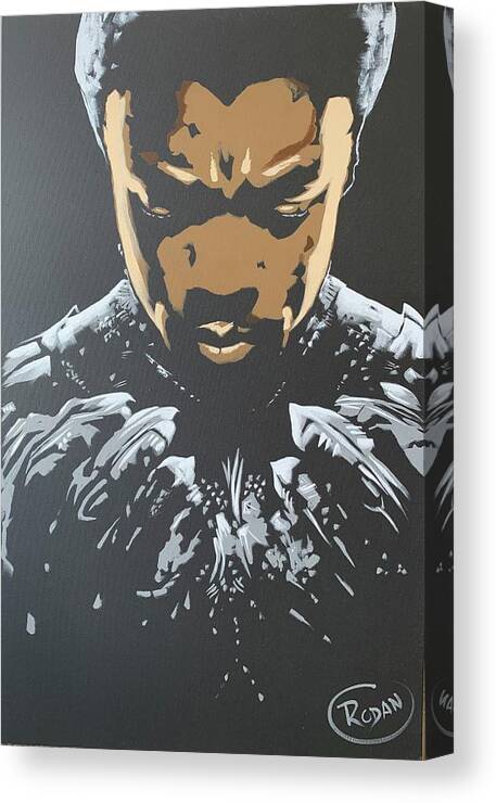Black Panther Canvas Print featuring the painting Black Panther by Daniel Ross