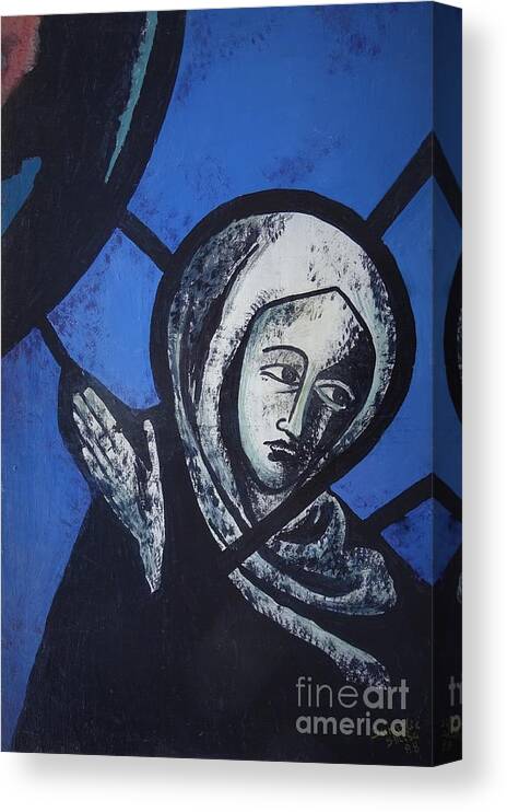 Virgin Canvas Print featuring the painting Blessed Virgin Mother Mary by Sinisa Saratlic