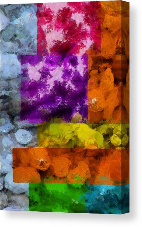 Blocks Canvas Print featuring the mixed media Blocks and Stones by Christopher Reed