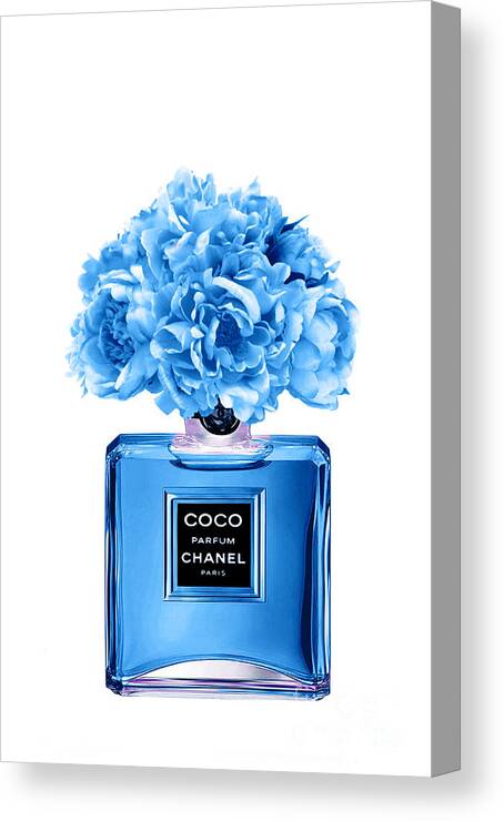 Blue floral perfume Canvas Print