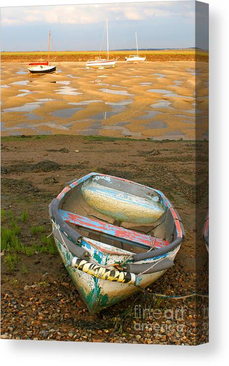 Boat Canvas Print featuring the photograph Boat Of Many Colours by David Birchall