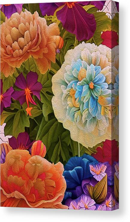 Flowers Canvas Print featuring the mixed media Bouquet Joy 3 by Lynda Lehmann